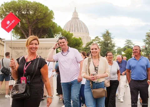 Vatican Museums courtyard at dusk on the Sistine Chapel evening tour